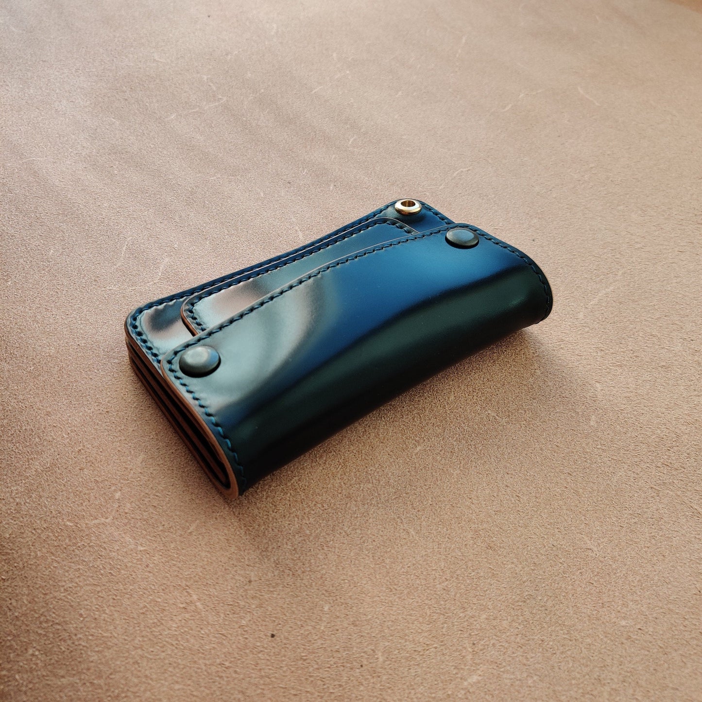 Rocado Shell Cordovan Mini Trucker Wallet, Luxury Compact Wallet