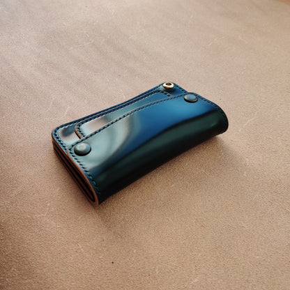 Rocado Shell Cordovan Mini Trucker Wallet, Luxury Compact Wallet