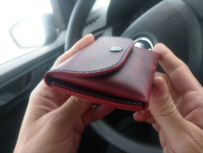 Leather Origami Wallet, Minimalist Pocket Wallet, Coin Purse And Card Case Wallet, Leather Card Holder