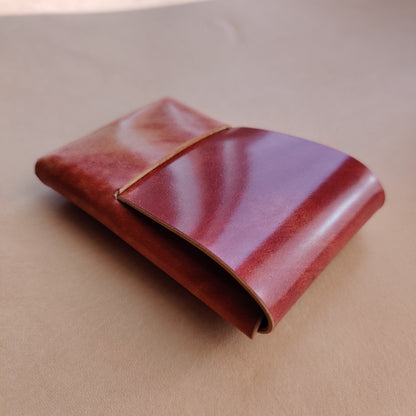 Rocado Shell Cordovan Stitchless  Leather Mini Cards Wallet, Origami Minimalist Wallet, EDC Card Holder Case