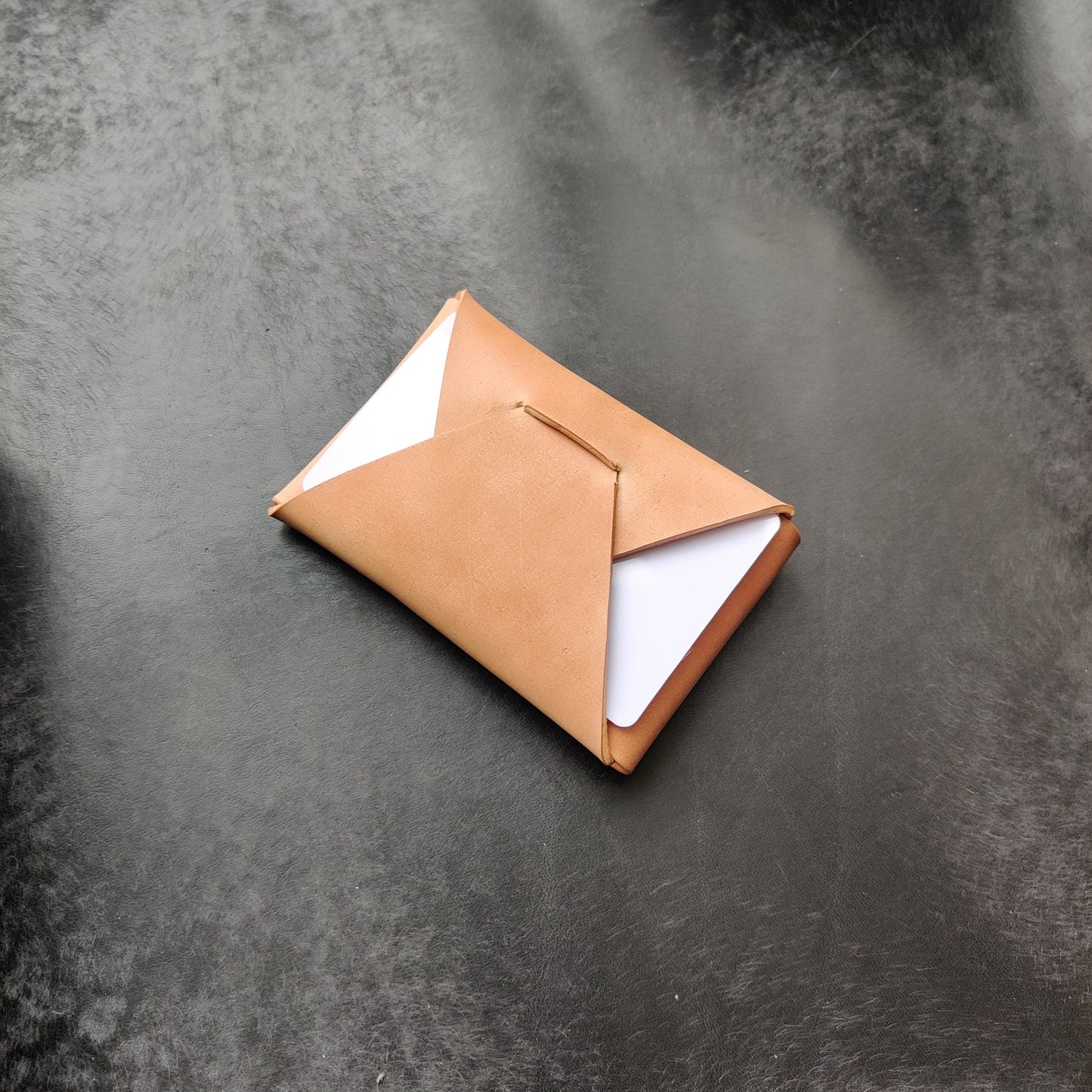 Rocado Shell Cordovan Stitchless Leather Mini Cards Wallet, Origami Minimalist Wallet, EDC Card Holder Case