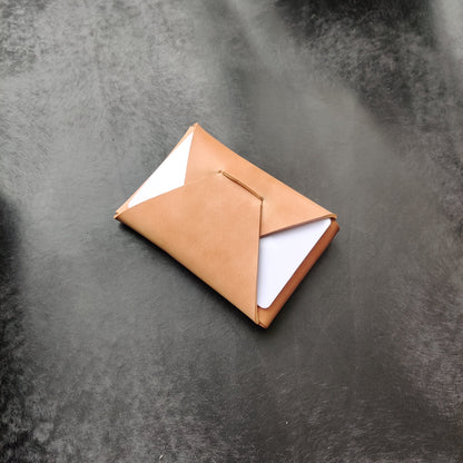 Rocado Shell Cordovan Stitchless Leather Mini Cards Wallet, Origami Minimalist Wallet, EDC Card Holder Case