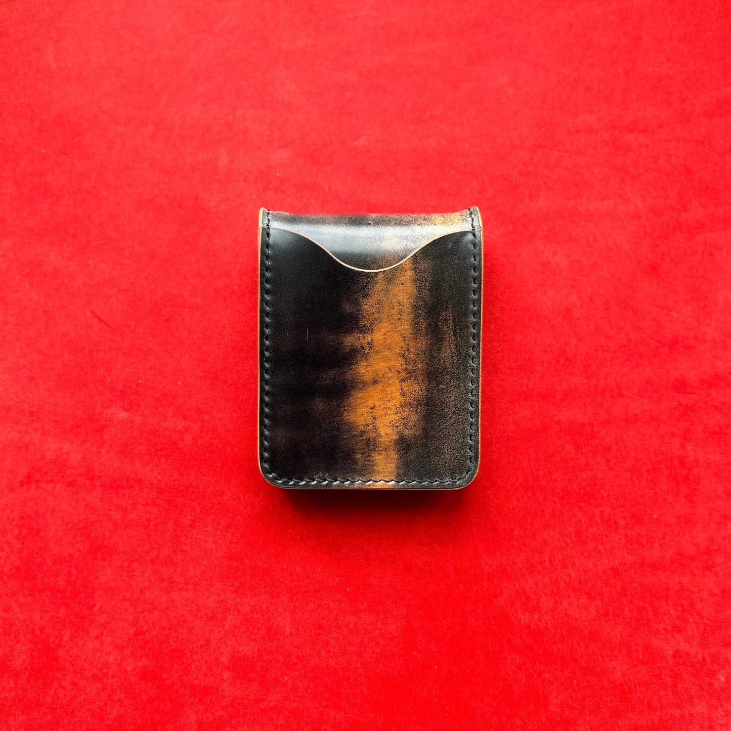 Rocado Shell Cordovan Leather vertical minimalist bifold EDC wallet