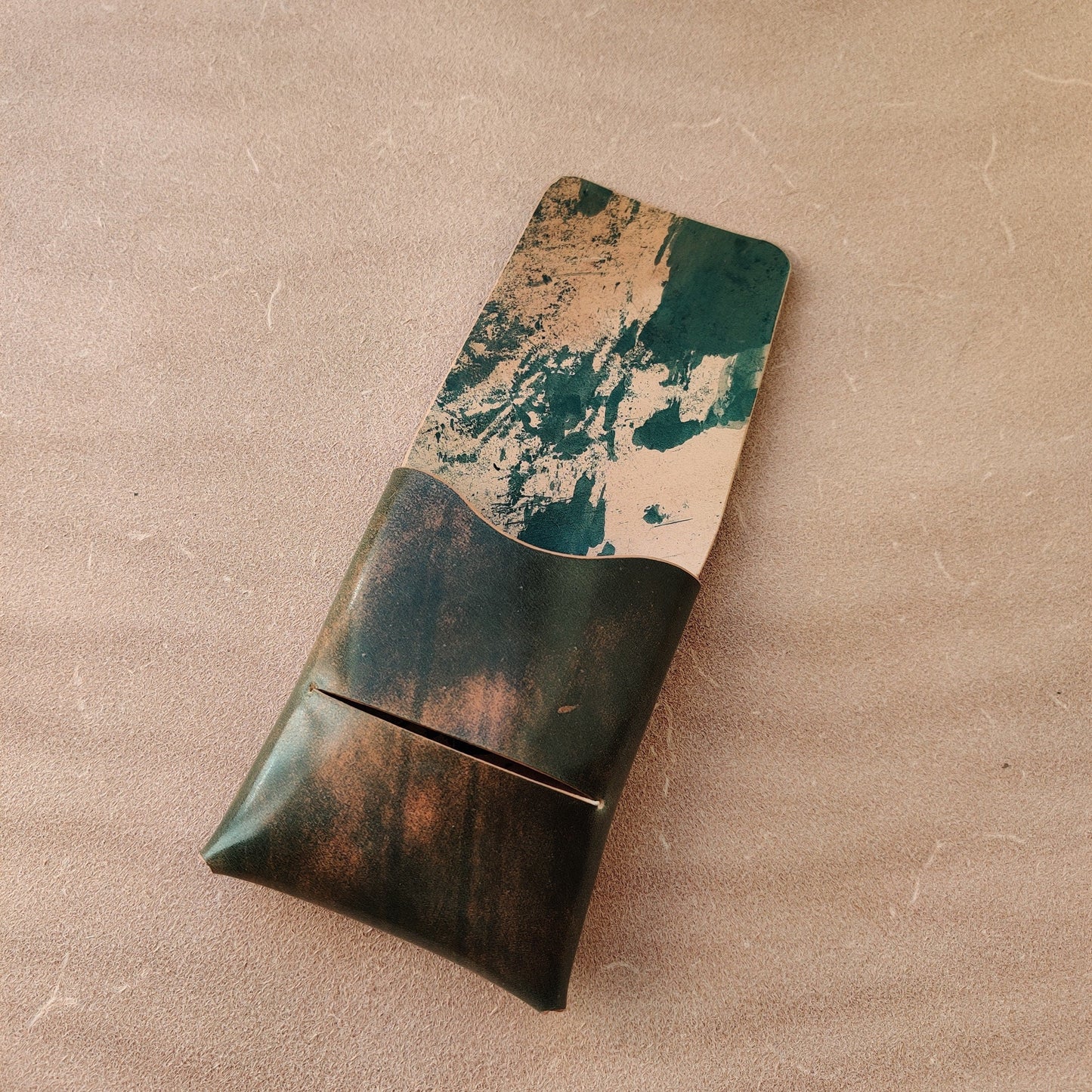 Stitchless Shell Cordovan Leather Cards Wallet, Origami Minimalist Wallet, EDC Card Holder Case