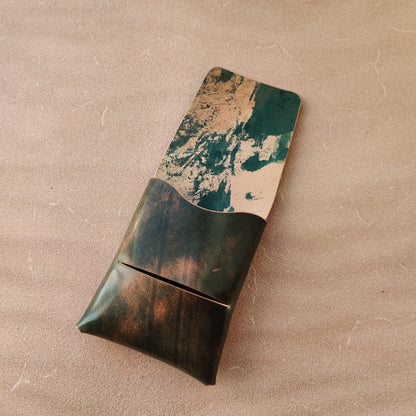 Stitchless Shell Cordovan Leather Cards Wallet, Origami Minimalist Wallet, EDC Card Holder Case