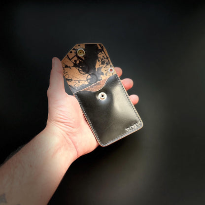 Rocado Shell Cordovan EDC Slim Pocket Wallet with Concho Snap