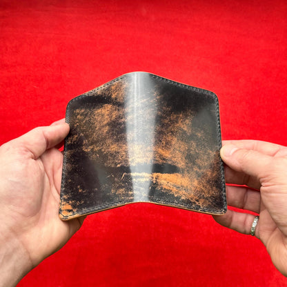 Rocado Shell Cordovan Wallet, Vertical Leather Bifold Wallet, Minimalist Slim Luxury Wallet