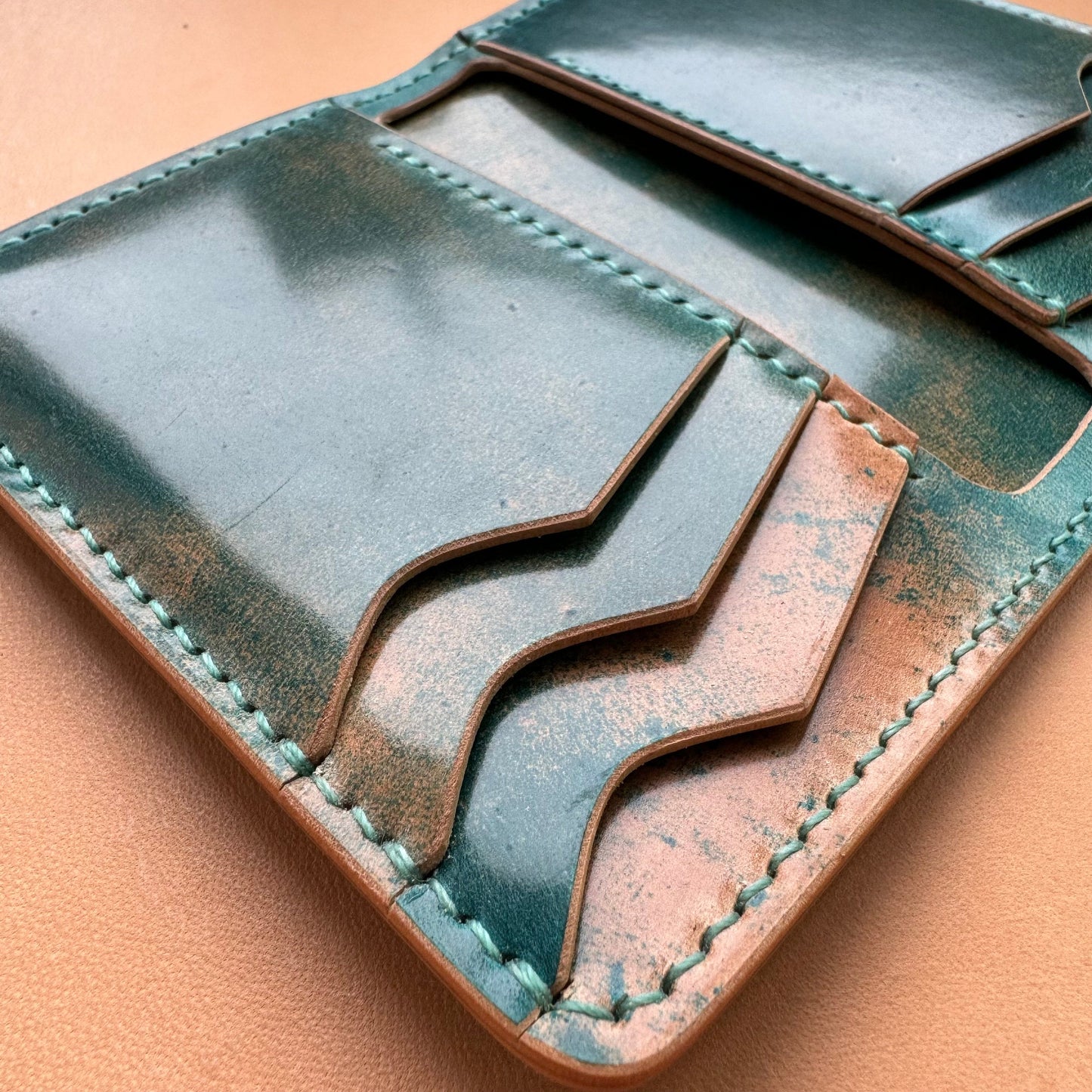 Shell Cordovan Wallet, Vertical Leather Bifold Wallet, Minimalist Slim Luxury Wallet