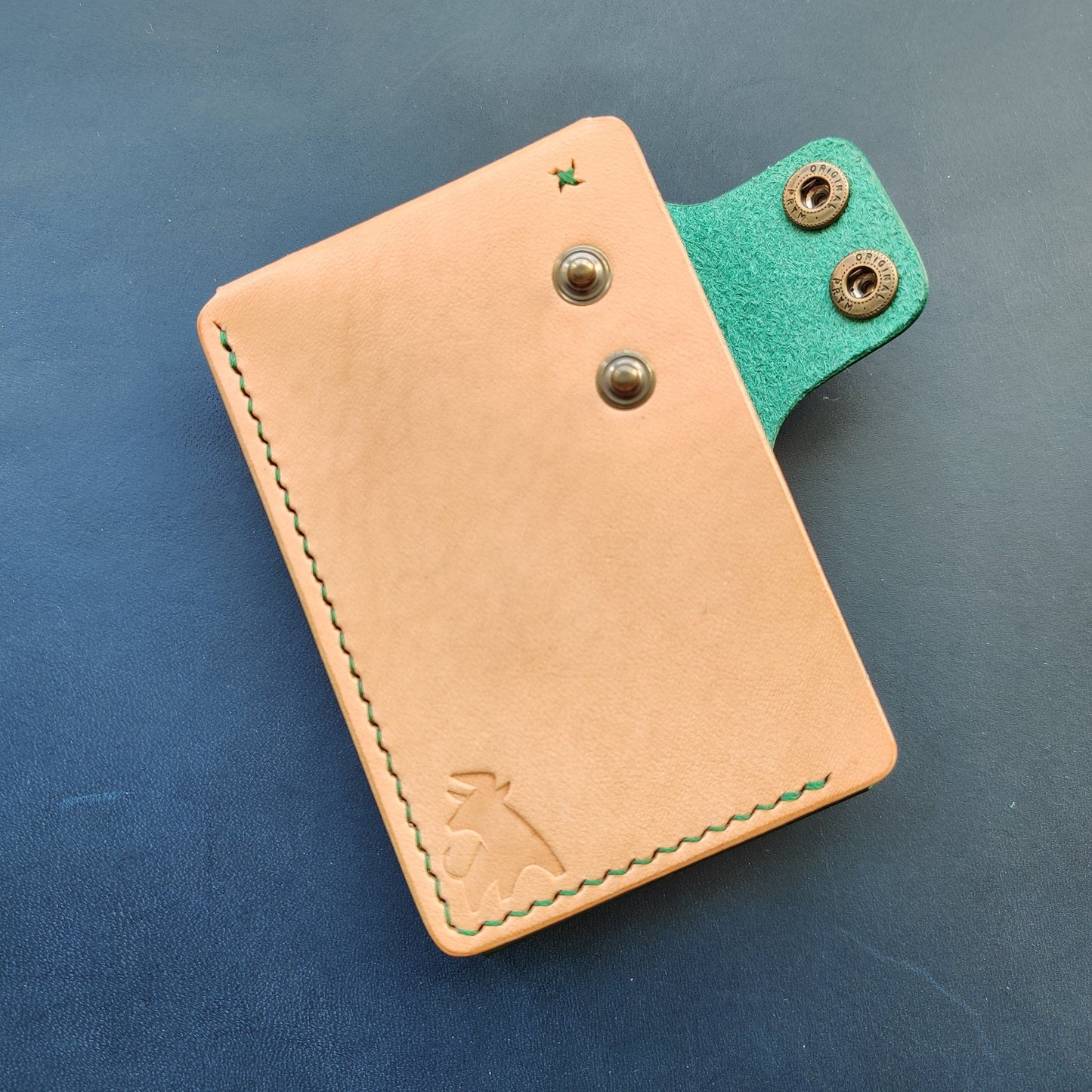 Leather Card Holder, Vegetable Tanned Pocket Mini Wallet, Minimalist Card Holder Case