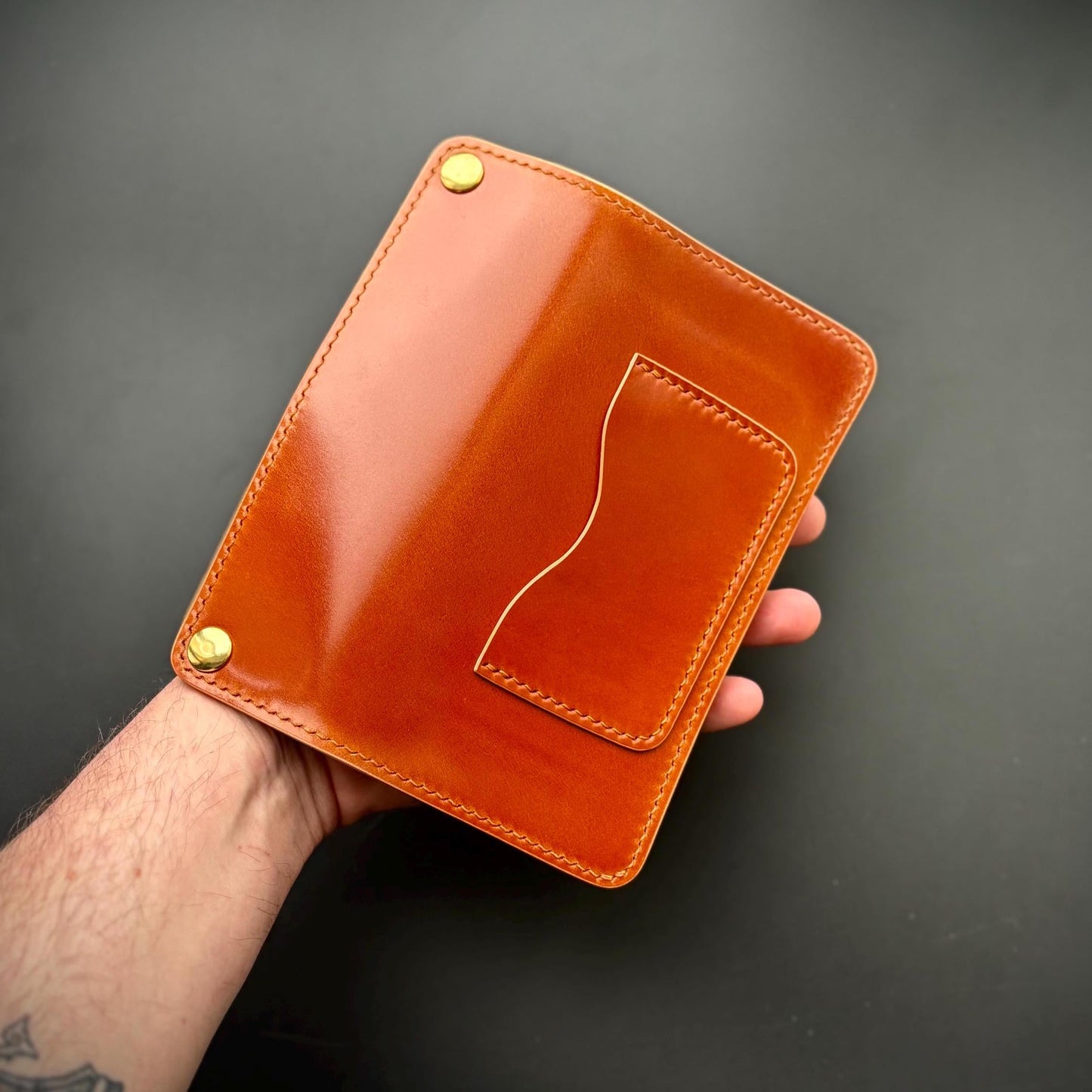 Rocado Shell Cordovan Long Trucker Wallet, Luxury Compact Wallet