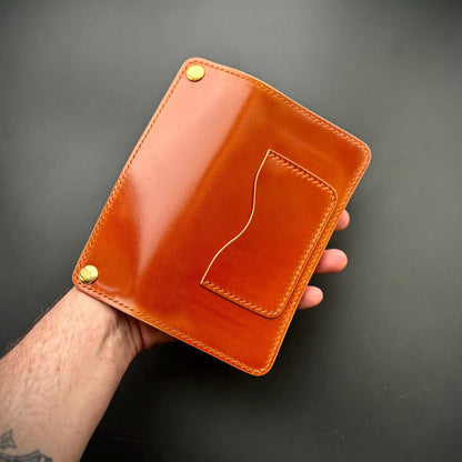 Rocado Shell Cordovan Long Trucker Wallet, Luxury Compact Wallet