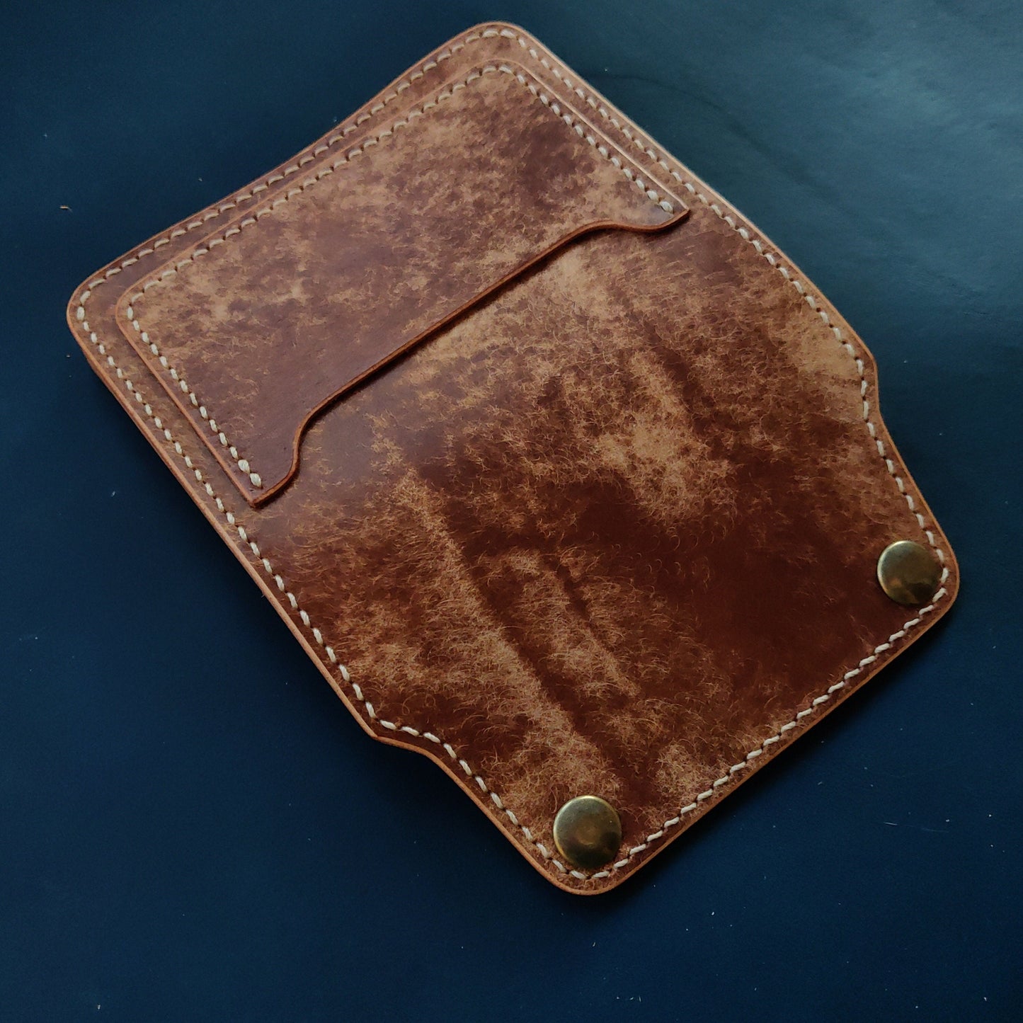Short Trucker Wallet With A Ring For Chain Or Lanyard, Veg Tan Wallet, Stylish Wallet For Rider, Biker or Trucker