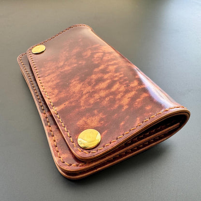 Rocado Shell Cordovan Mini Trucker Wallet, Luxury Compact Wallet