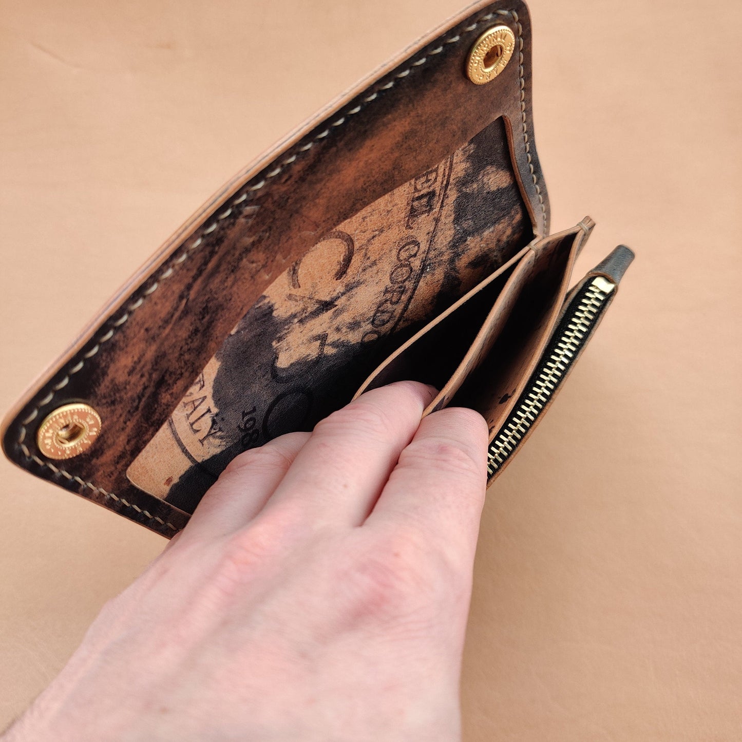 Rocado Shell Cordovan Mini Trucker Wallet, Luxury Compact Wallet