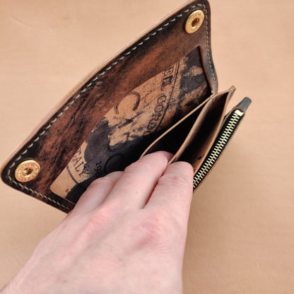 Rocado Shell Cordovan Mini Trucker Wallet, Luxury Compact Wallet