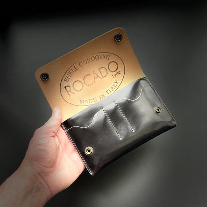 Shell Cordovan Leather Travel Wallet – Passport Holder, Trucker Wallet, Field Notes Cover