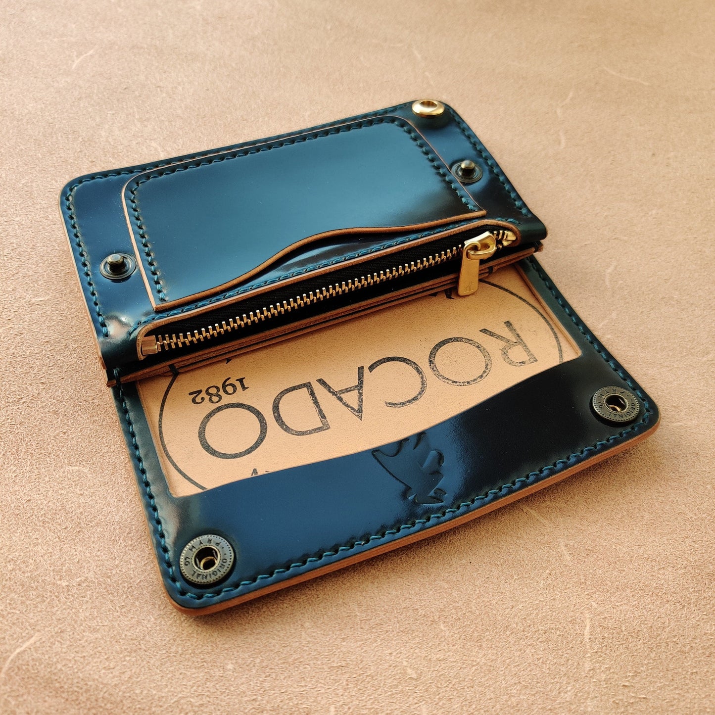 Rocado Shell Cordovan Mini Trucker Wallet, Luxury Compact Wallet