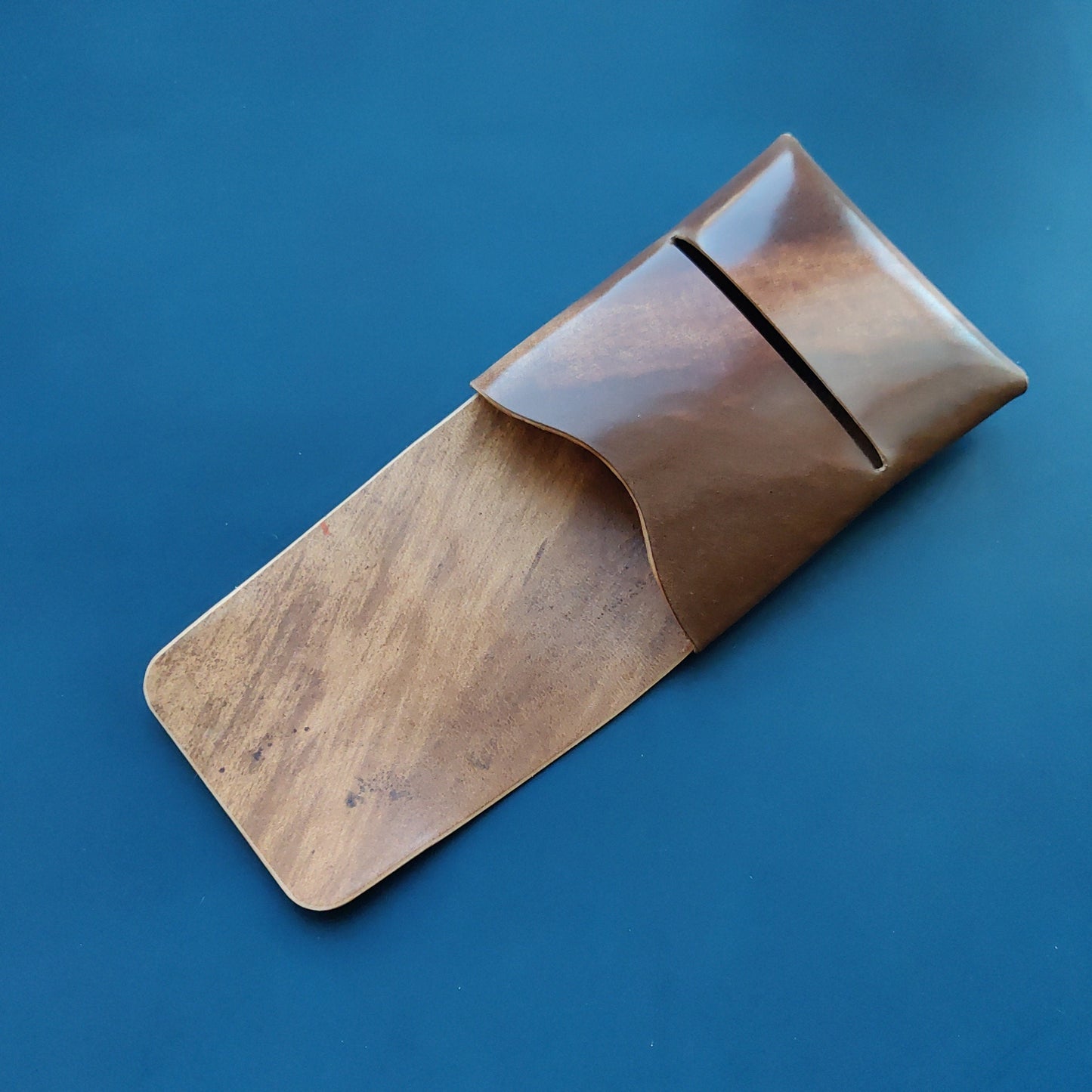 Stitchless Shell Cordovan Leather Cards Wallet, Origami Minimalist Wallet, EDC Card Holder Case