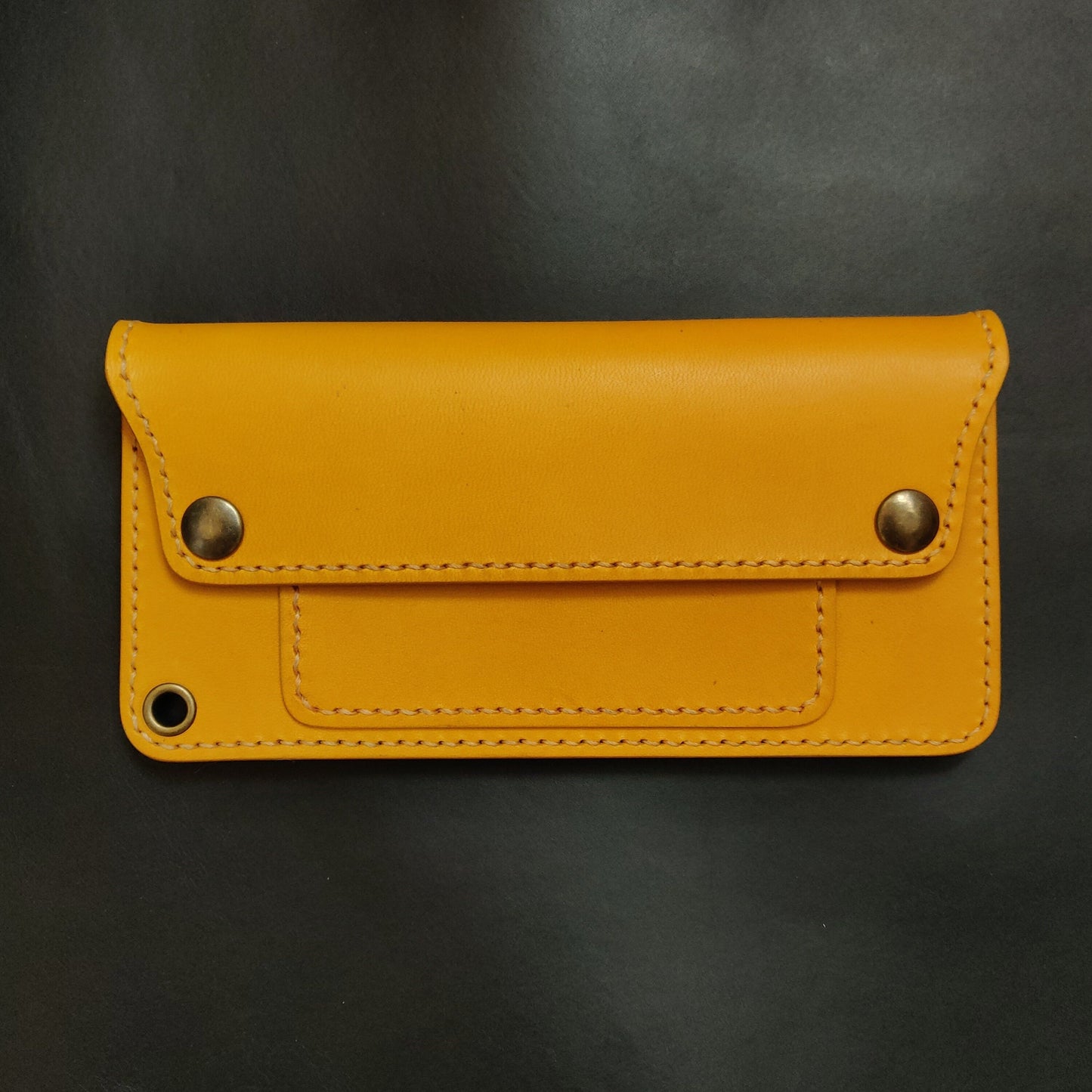 Long Trucker Wallet With A Ring For Chain Or Lanyard , Handmade Wallet For Rider, Biker or Trucker