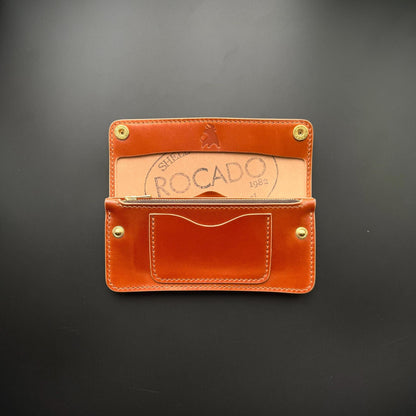 Rocado Shell Cordovan Long Trucker Wallet, Luxury Compact Wallet