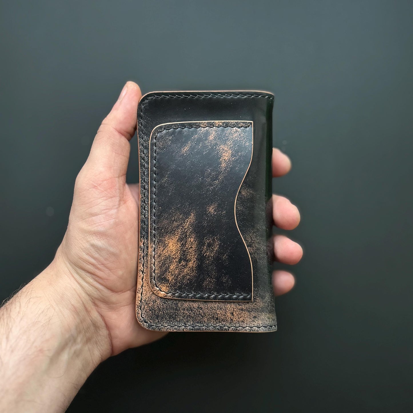 Rocado Shell Cordovan Mini Trucker Wallet, Luxury Compact Wallet