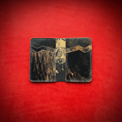 Rocado Shell Cordovan Wallet, Vertical Leather Bifold Wallet, Minimalist Slim Luxury Wallet