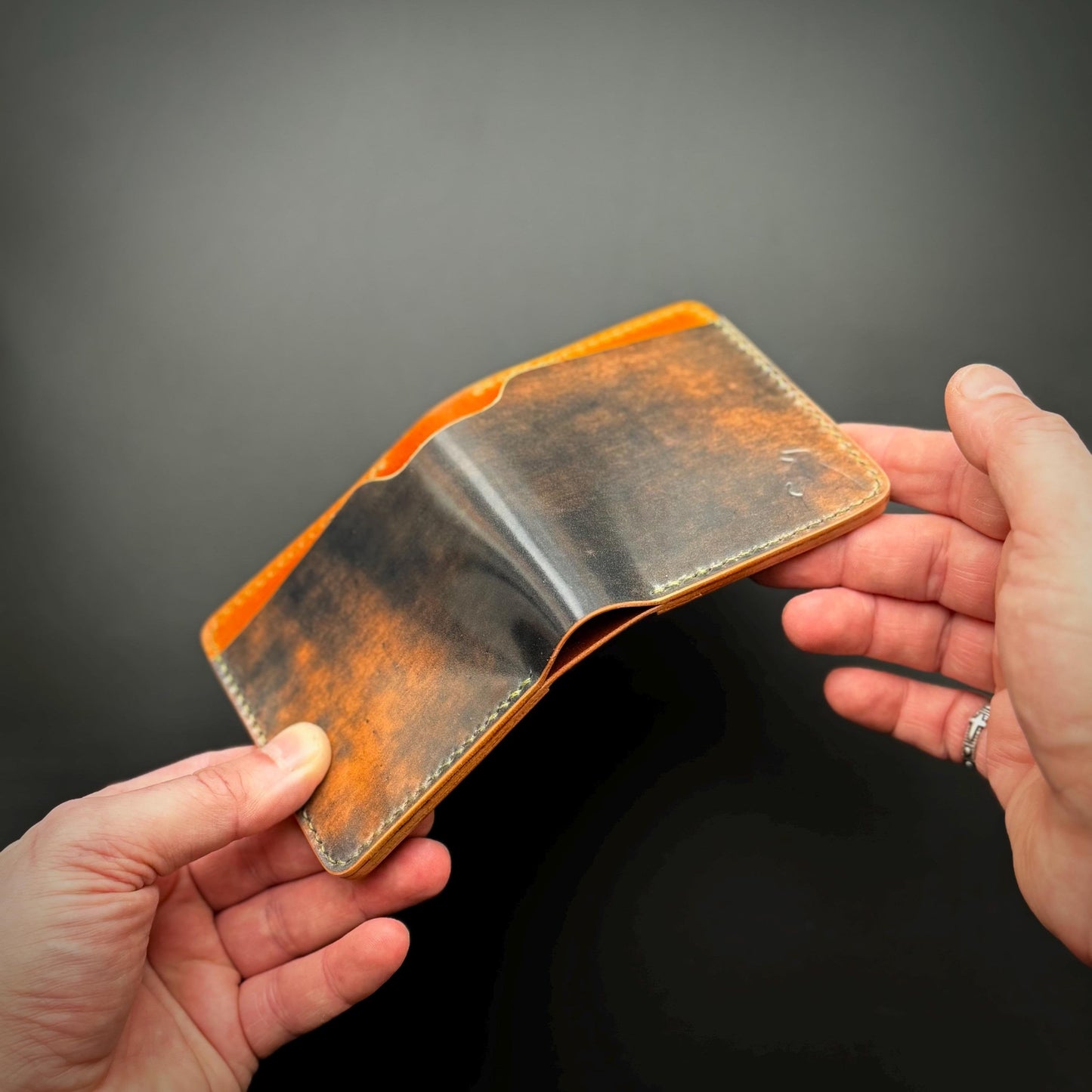 Rocado Shell Cordovan leather bifold wallet