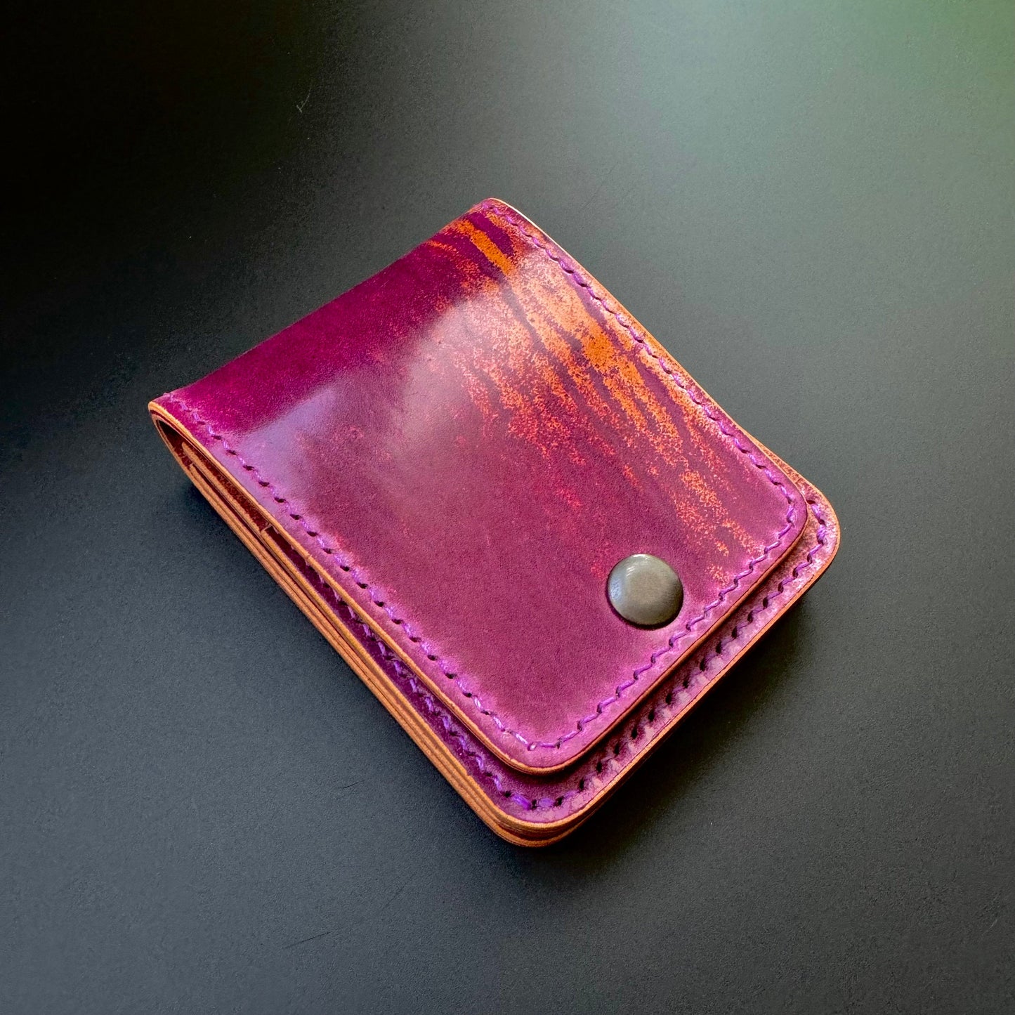 Rocado Shell Cordovan Leather vertical minimalist bifold EDC wallet