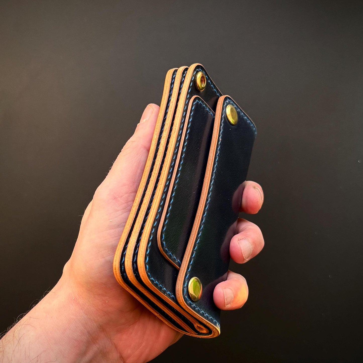 Rocado Shell Cordovan Mini Trucker Wallet, Luxury Compact Wallet