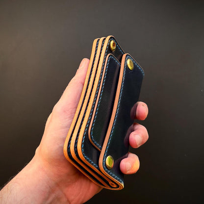 Rocado Shell Cordovan Mini Trucker Wallet, Luxury Compact Wallet