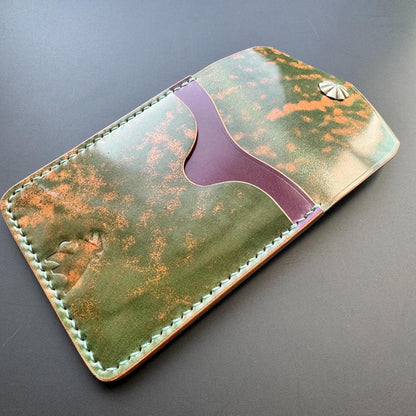 Rocado Shell Cordovan EDC Slim Pocket Wallet with Concho Snap