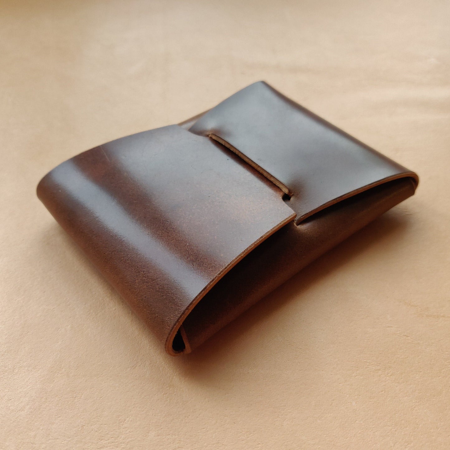Rocado Shell Cordovan Leather Cards Wallet, Origami Minimalist Wallet, EDC Card Holder Case