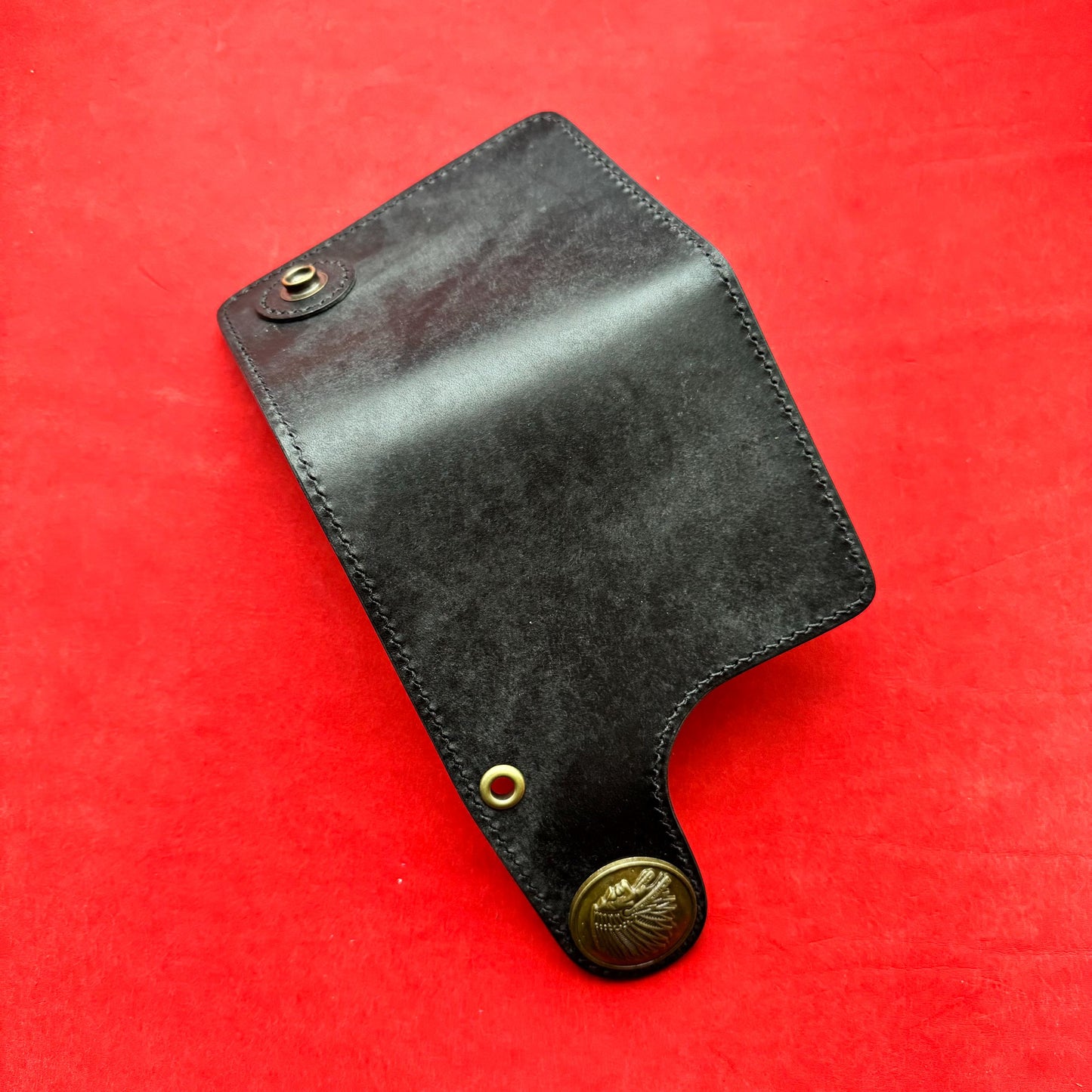 Biker Wallet With A Ring For Chain Or Lanyard, Veg Tanned Travel Western Wallet