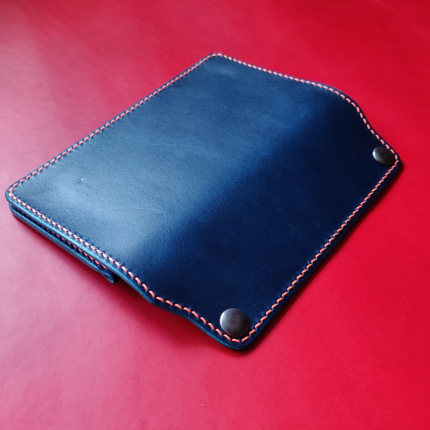 Long Trucker Wallet Vegetable Tanned "Buttero" Leather, With A Ring For Chain Or Lanyard , Handmade Wallet For Rider, Biker or Trucker