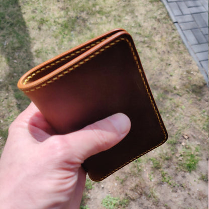 Leather Bifold Wallet, Vertical Card Wallet, Minimalist Slim Bifold Wallet