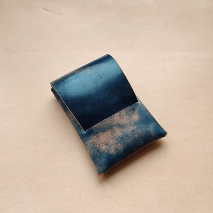 Rocado Shell Cordovan Stitchless Leather Mini Cards Wallet, Origami Minimalist Wallet, EDC Card Holder Case