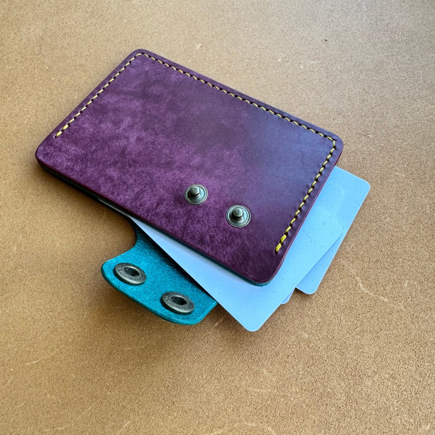 Leather Card Holder, Vegetable Tanned Pocket Mini Wallet, Minimalist Card Holder Case
