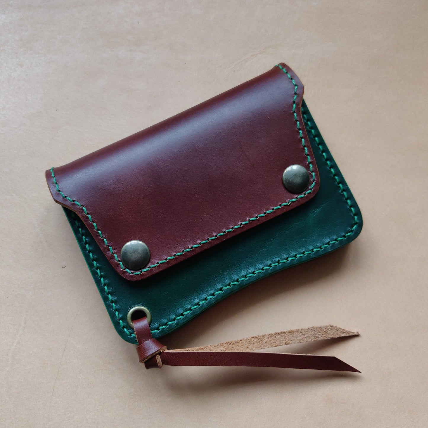 Short Trucker Wallet With A Ring For Chain Or Lanyard, EDC Wallet For Rider, Biker or Trucker