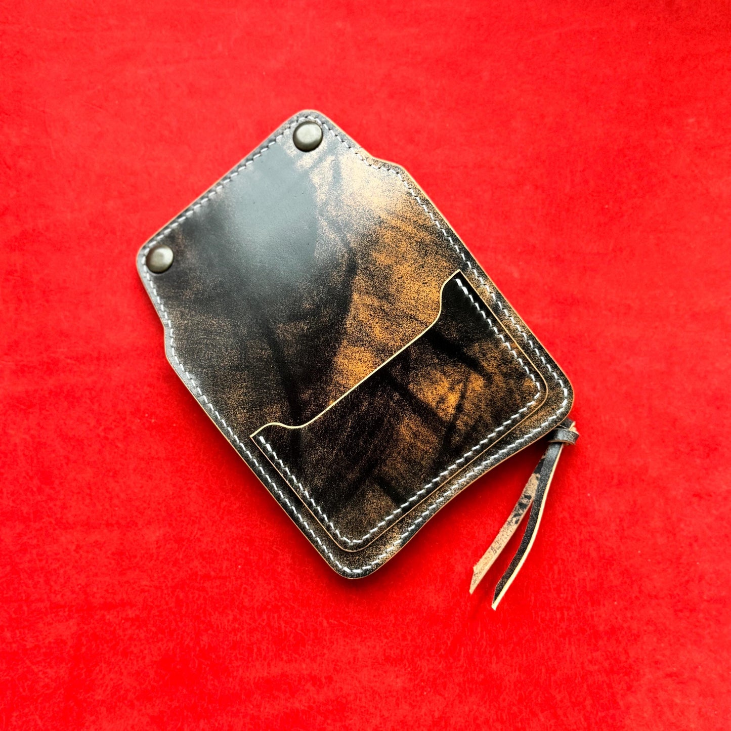 Rocado Shell Cordovan Short Trucker Wallet With A Ring For Chain Or Lanyard, Stylish Wallet For Rider, Biker or Trucker