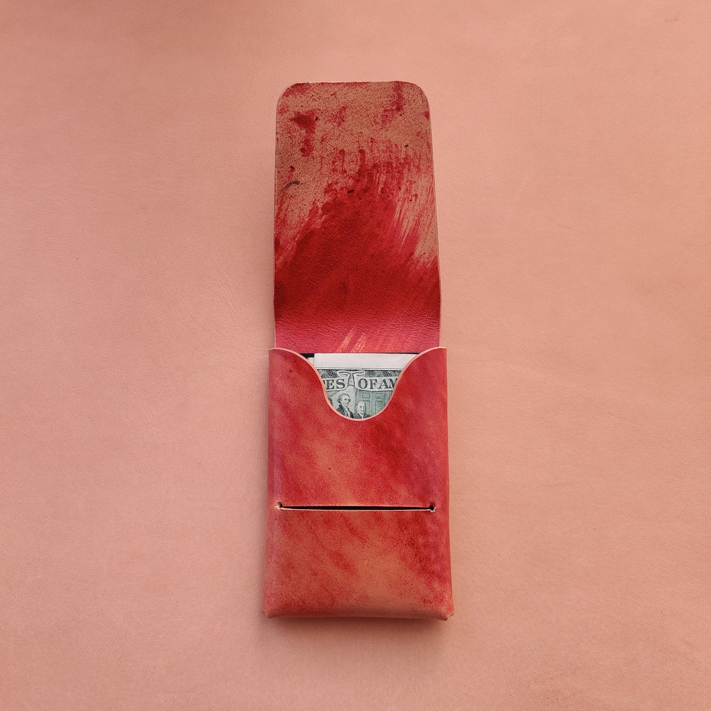 Rocado Shell Cordovan Stitchless  Leather Mini Cards Wallet, Origami Minimalist Wallet, EDC Card Holder Case