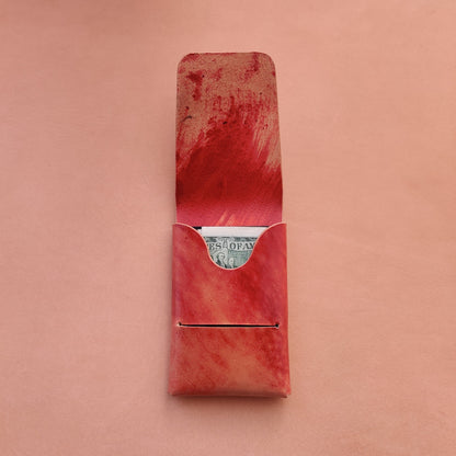 Rocado Shell Cordovan Stitchless  Leather Mini Cards Wallet, Origami Minimalist Wallet, EDC Card Holder Case