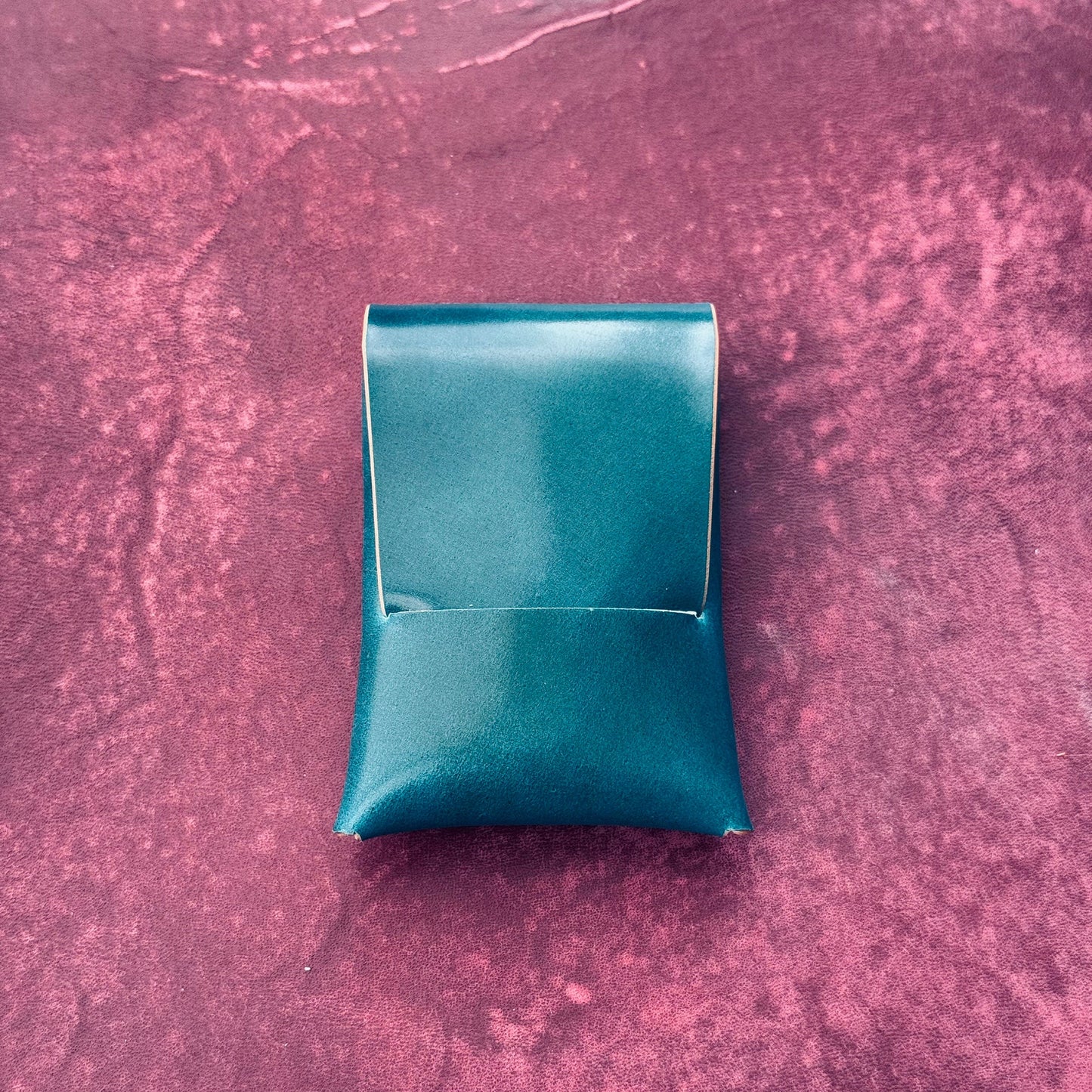 Rocado Shell Cordovan Stitchless Leather Mini Cards Wallet, Origami Minimalist Wallet, EDC Card Holder Case