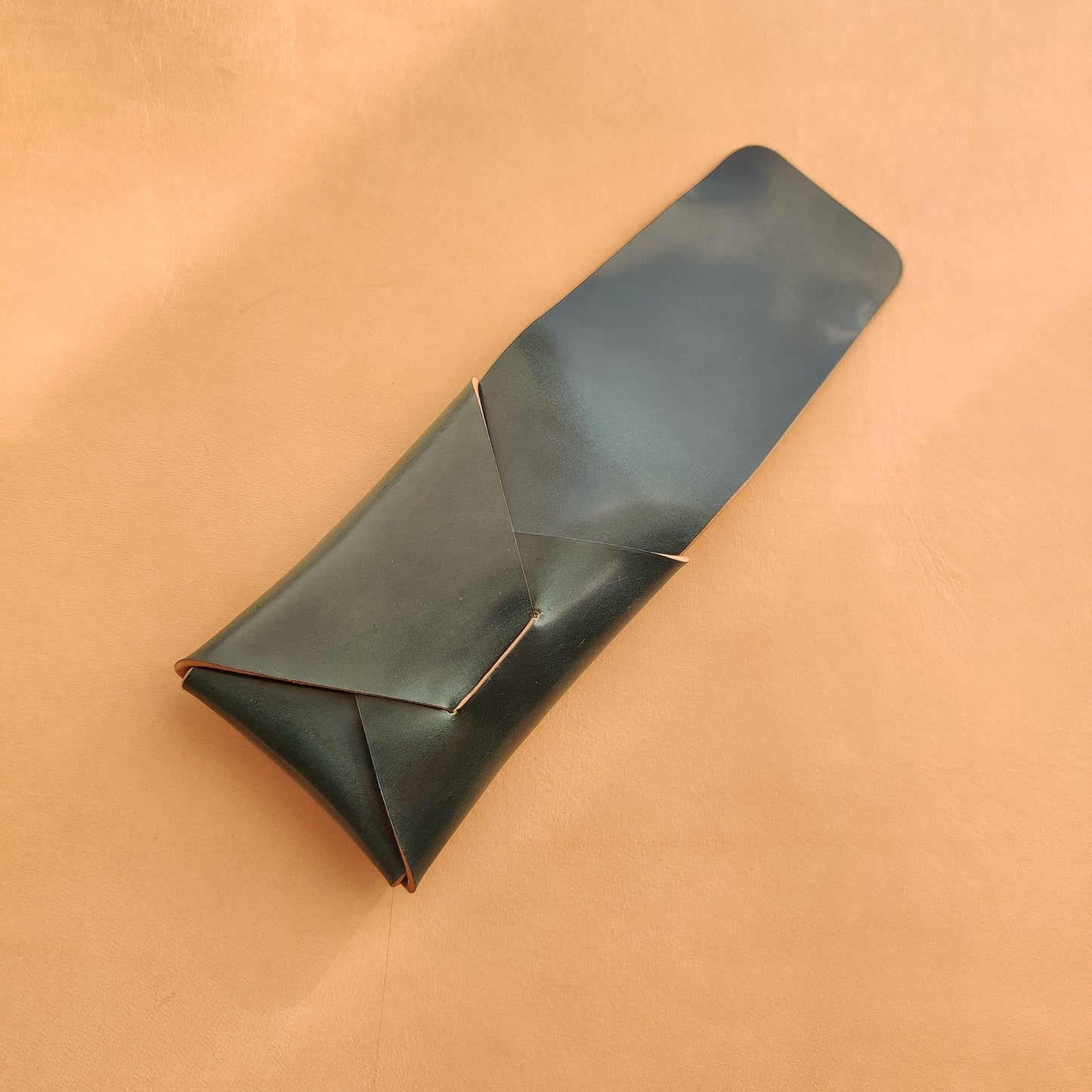 Rocado Shell Cordovan Stitchless Leather Mini Cards Wallet, Origami Minimalist Wallet, EDC Card Holder Case