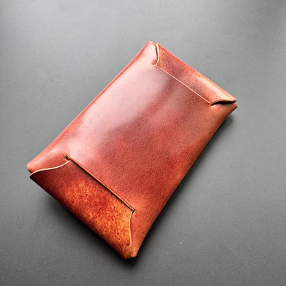 Stitchless Shell Cordovan Leather Cards Wallet, Origami Minimalist Wallet, EDC Card Holder Case