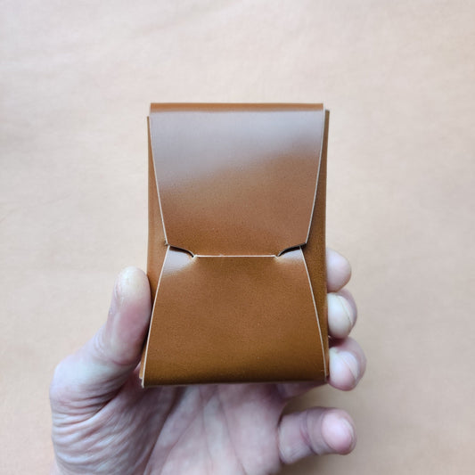 Rocado Shell Cordovan Stitchless Leather Mini Cards Wallet, Origami Minimalist Wallet, EDC Card Holder Case