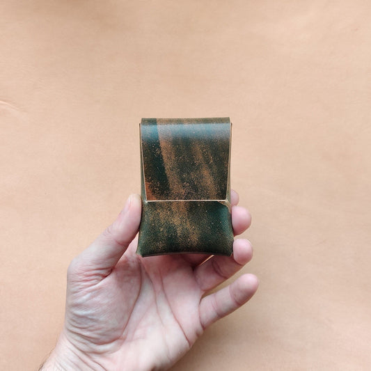 Rocado Shell Cordovan Stitchless Leather Mini Cards Wallet, Origami Minimalist Wallet, EDC Card Holder Case