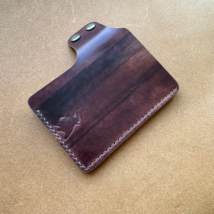 Rocado Shell Cordovan Leather Card Holder, Pocket Mini Wallet, Minimalist Card Holder Case
