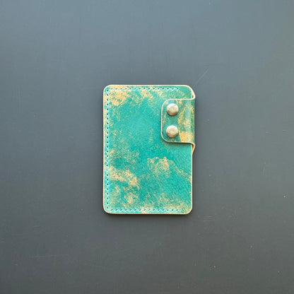 Rocado Shell Cordovan Leather Card Holder, Pocket Mini Wallet, Minimalist Card Holder Case