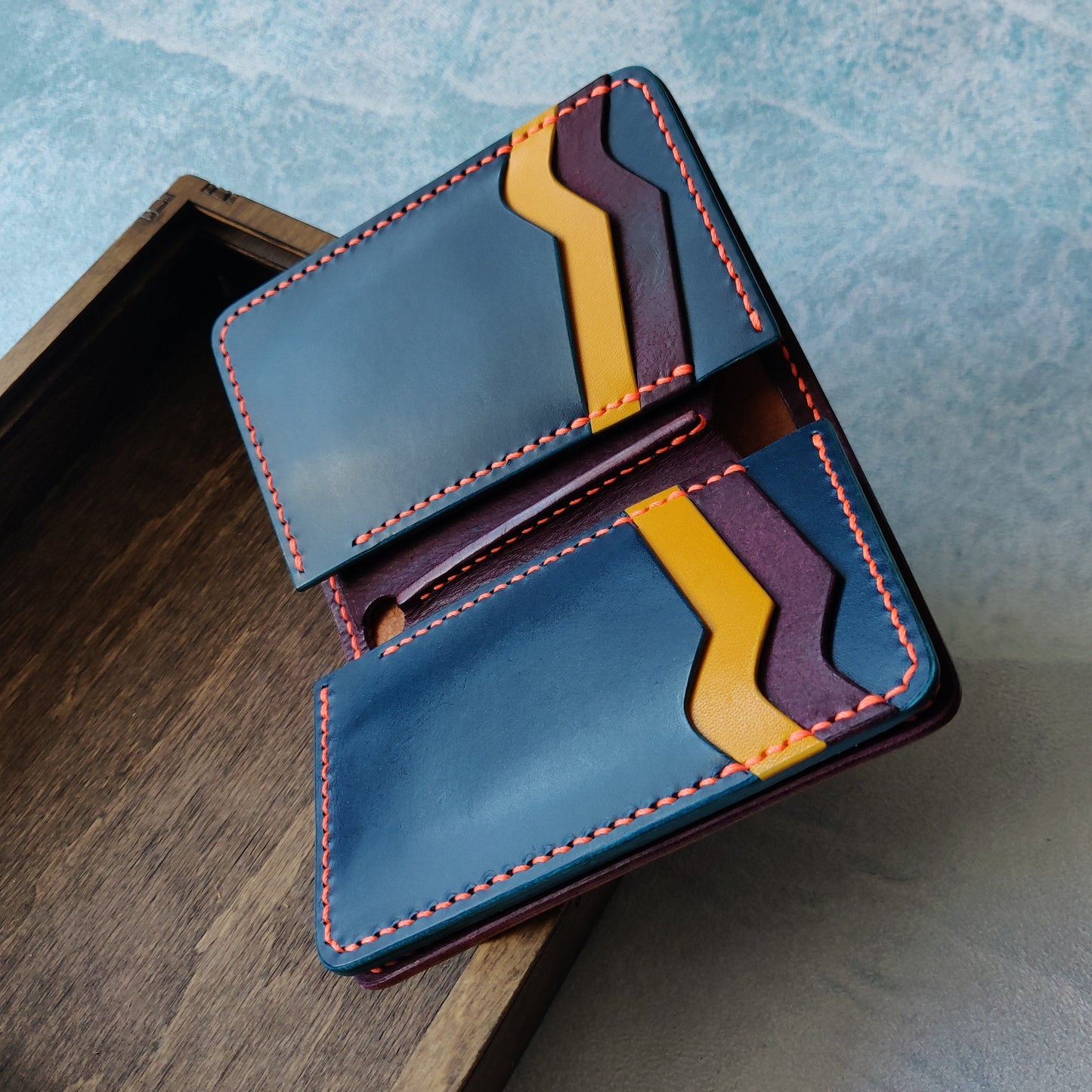 Vertical Leather Wallet, Cash Holder Leather Wallet, Bi-Fold Middle Wallet, Men Gift Wallet, Women Gift Wallet