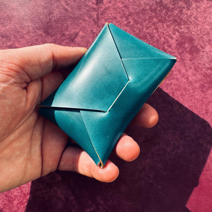 Rocado Shell Cordovan Stitchless Leather Mini Cards Wallet, Origami Minimalist Wallet, EDC Card Holder Case